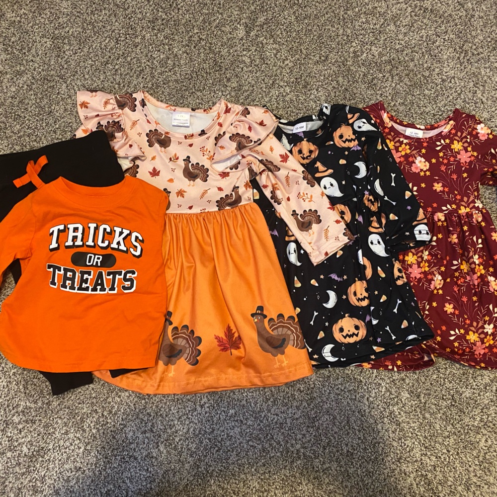 Fall and Halloween infant girls bundle 12-18 months